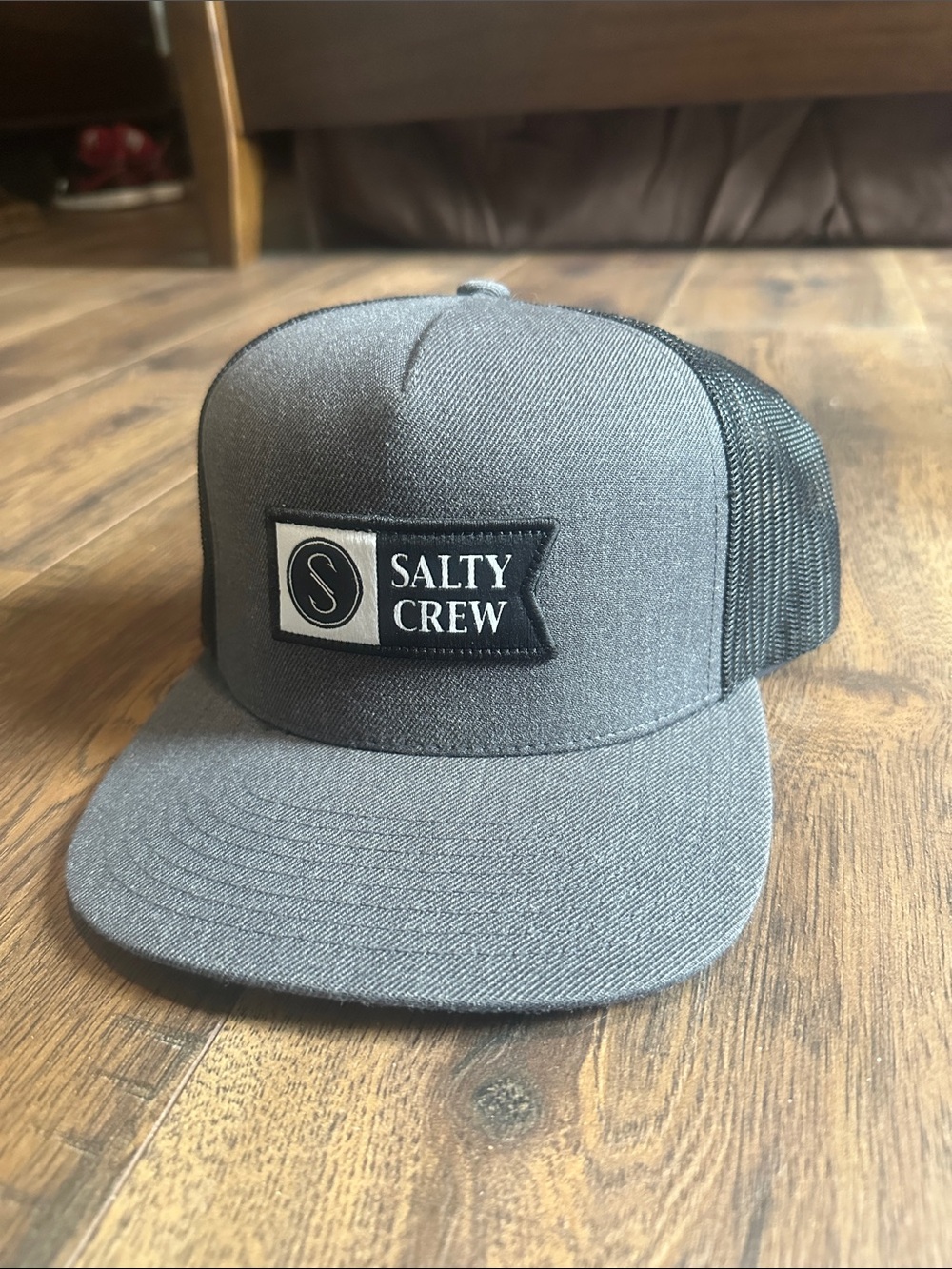 Salty Crew Grey Patch Trucker Hat